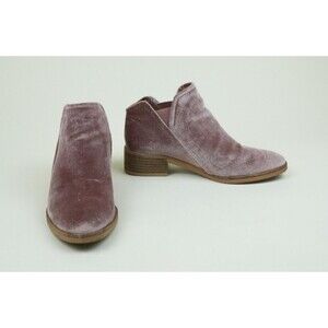 Dolce Vita Tay Ankle Boots Women's 6.5 Pink Rose Velvet Booties